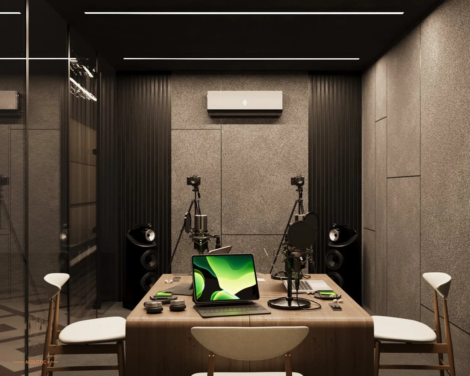 An acoustically treated room built and installed by DXB Acoustic in Dubai