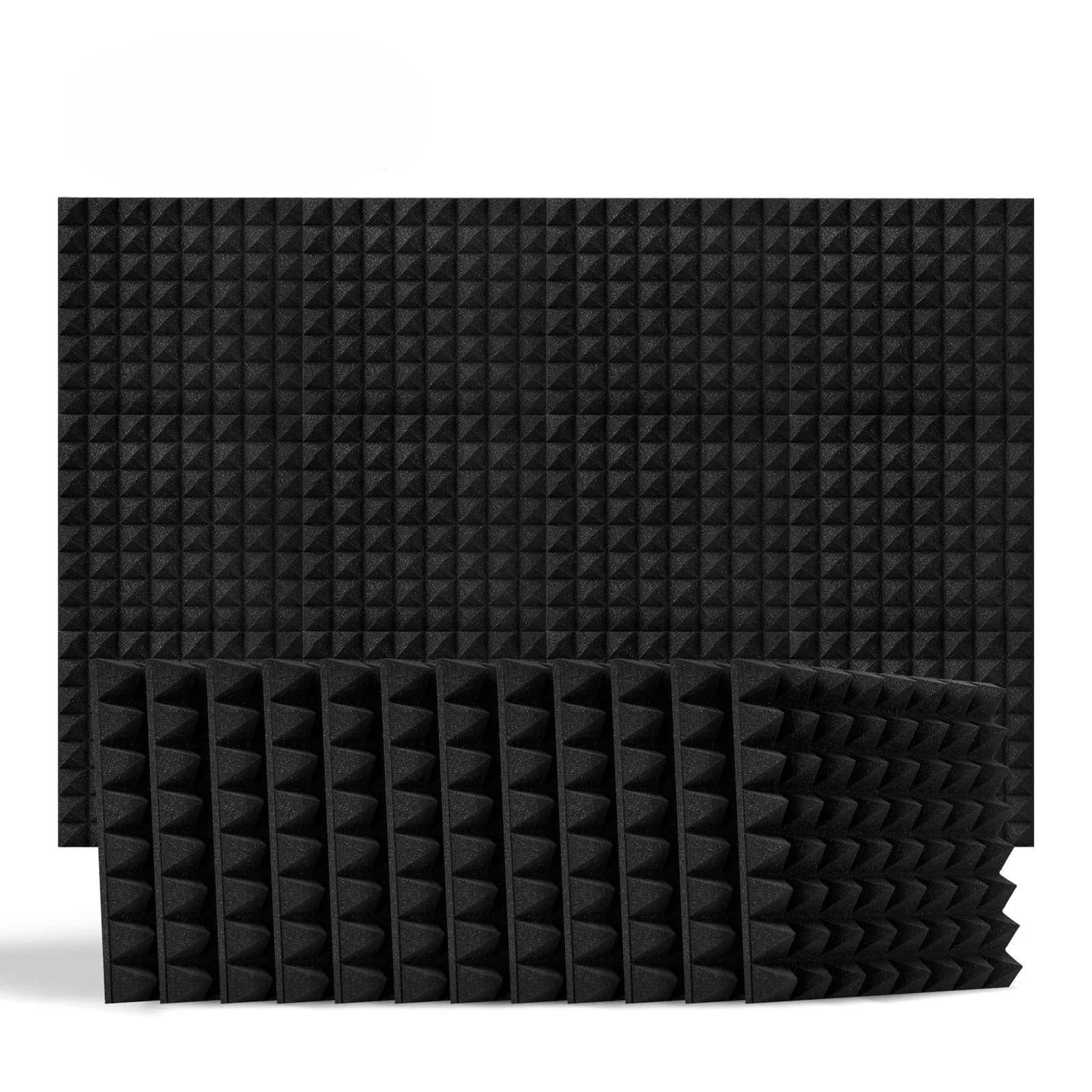 Pyramid 30×30 Foam Panels | Charcoal Black | Pack of 24