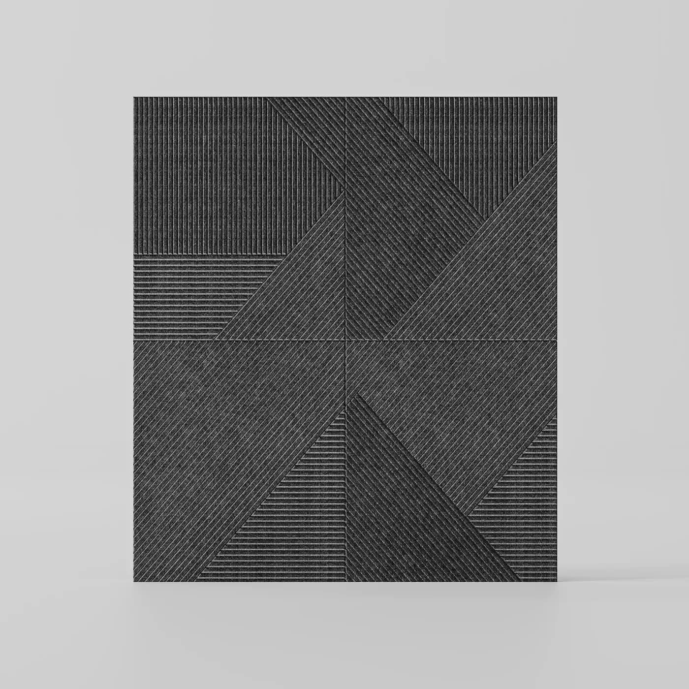 Charcoal facet-pattern 3D acoustic panel