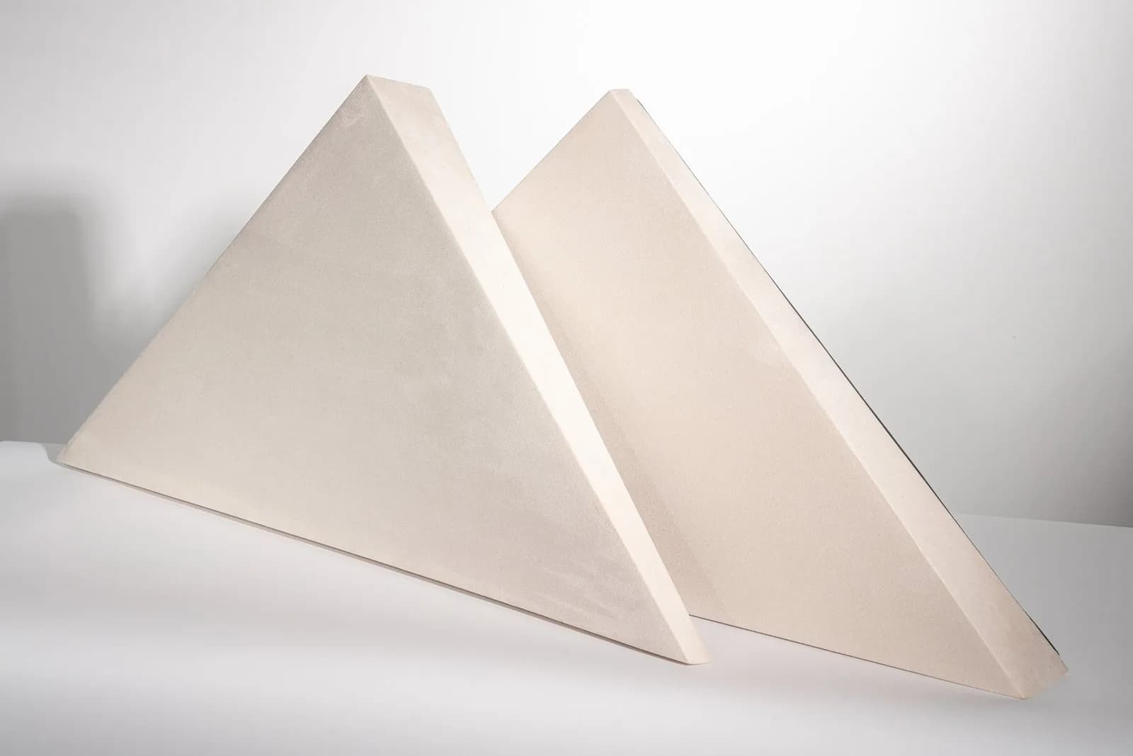 Triangular Absorption Acoustic Fabric Panel – 2 Pcs Pack (White)