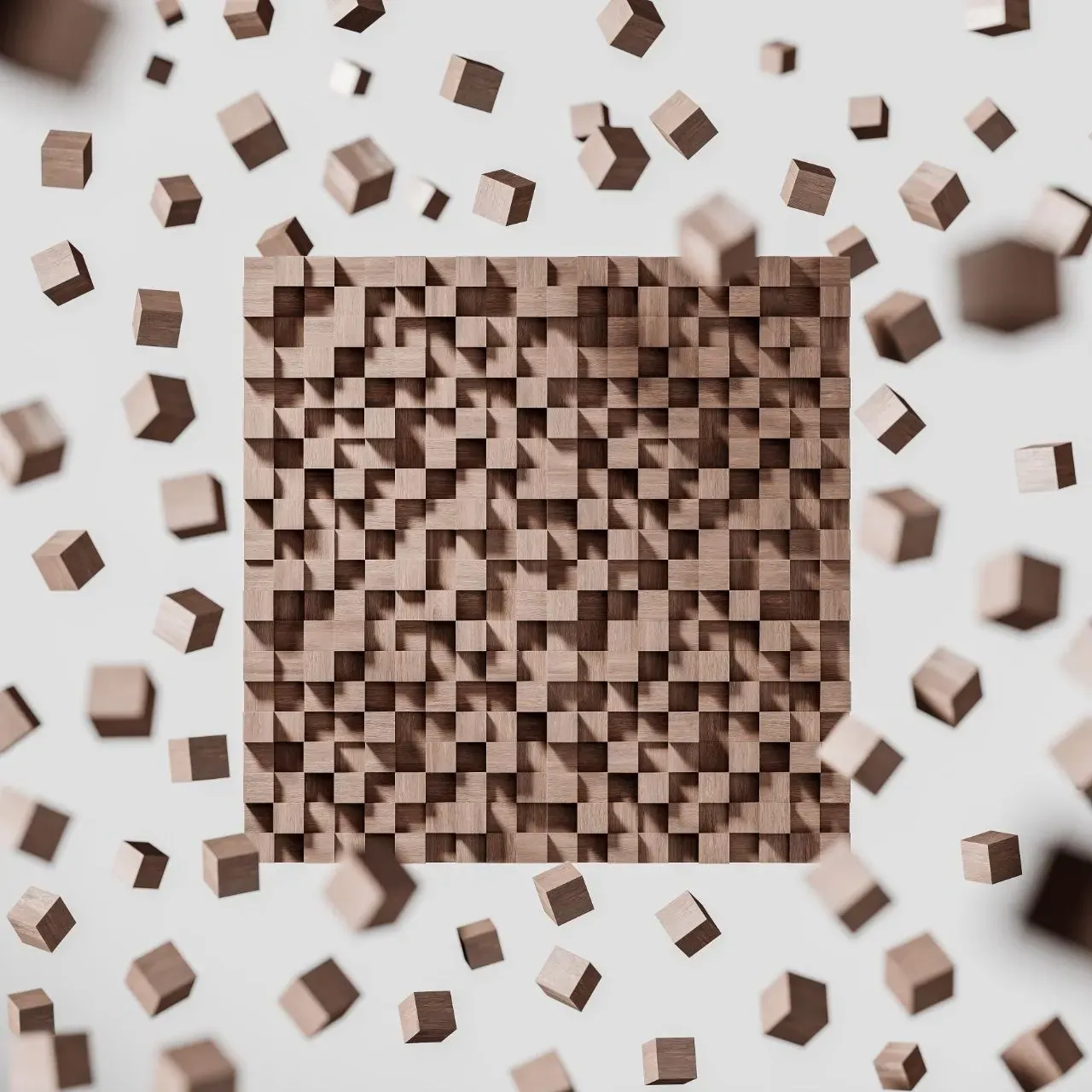 Multifuser Absorber acoustic panel in a natural oak finish