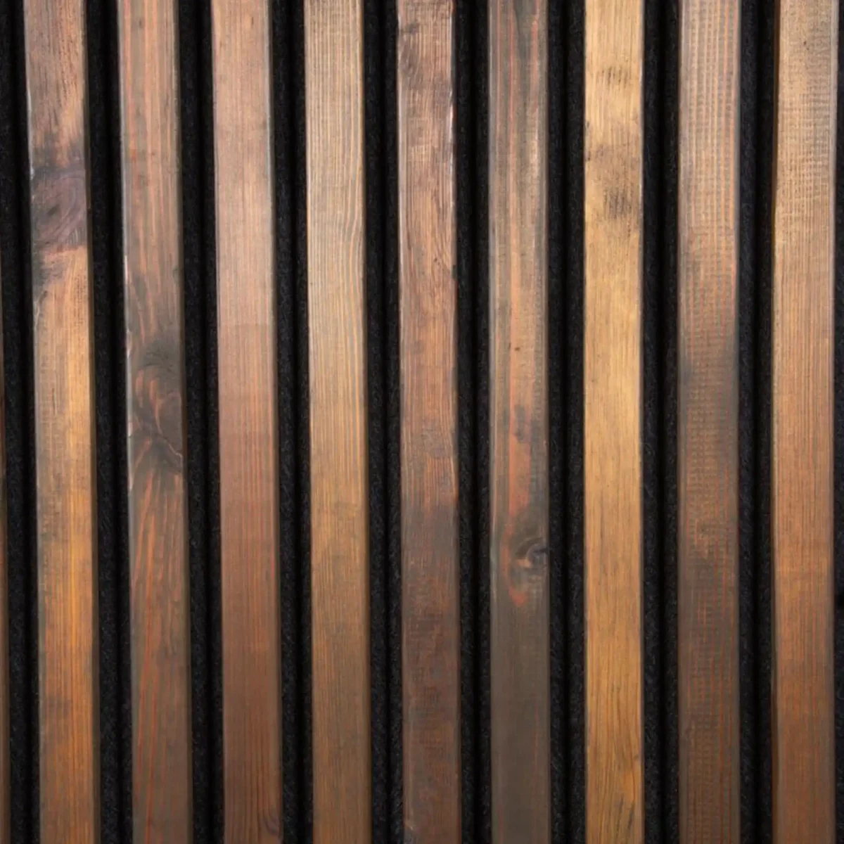 Acoustic Wood Slat Wall Panel - Dark Brown (Walnut) - Image 1