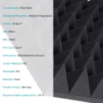 Pyramid 30x30 Foam Panels | Charcoal Black | Pack of 24 - Image 4
