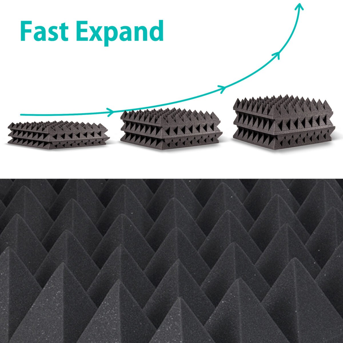 Pyramid 30x30 Foam Panels | Charcoal Black | Pack of 24 - Image 7