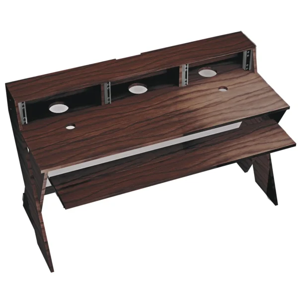 Modern Studio & Gaming Desk – Walnut Finish | Ergonomic Wooden Workstation